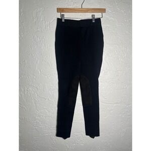 NWT FitsT4 Sports Riding Breeches Small Black Suede Knee Patch Equestrian Pants